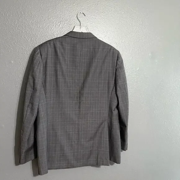 Burberry London Plaid Sports Coat 100% Wool Size 44